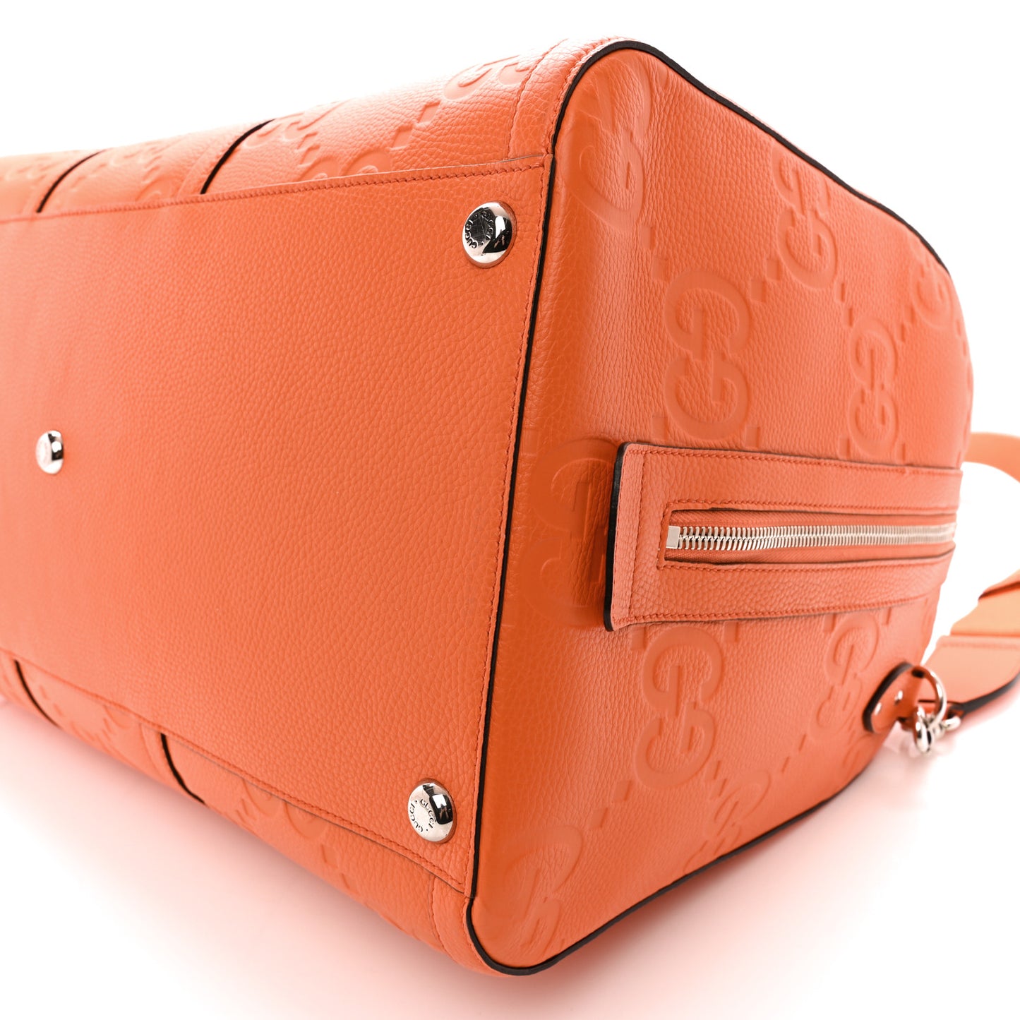 Piuma Calfskin Jumbo GG Embossed Large Duffle Bag Good Orange