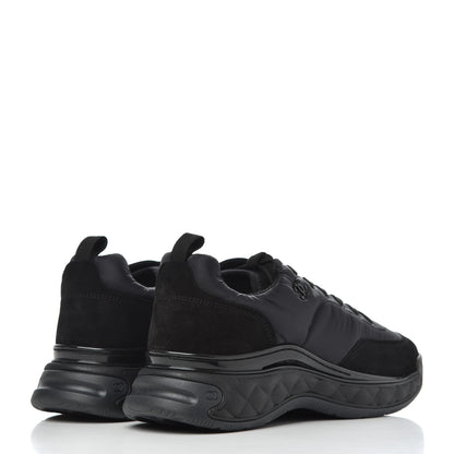 Chanel Nylon Suede Calfskin CC Sneakers 40.5 Black 4 of 9