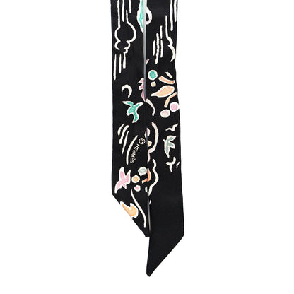 Hermes Silk Isola Di Primavera Doll Twilly Black Vert Rose 2 of 3