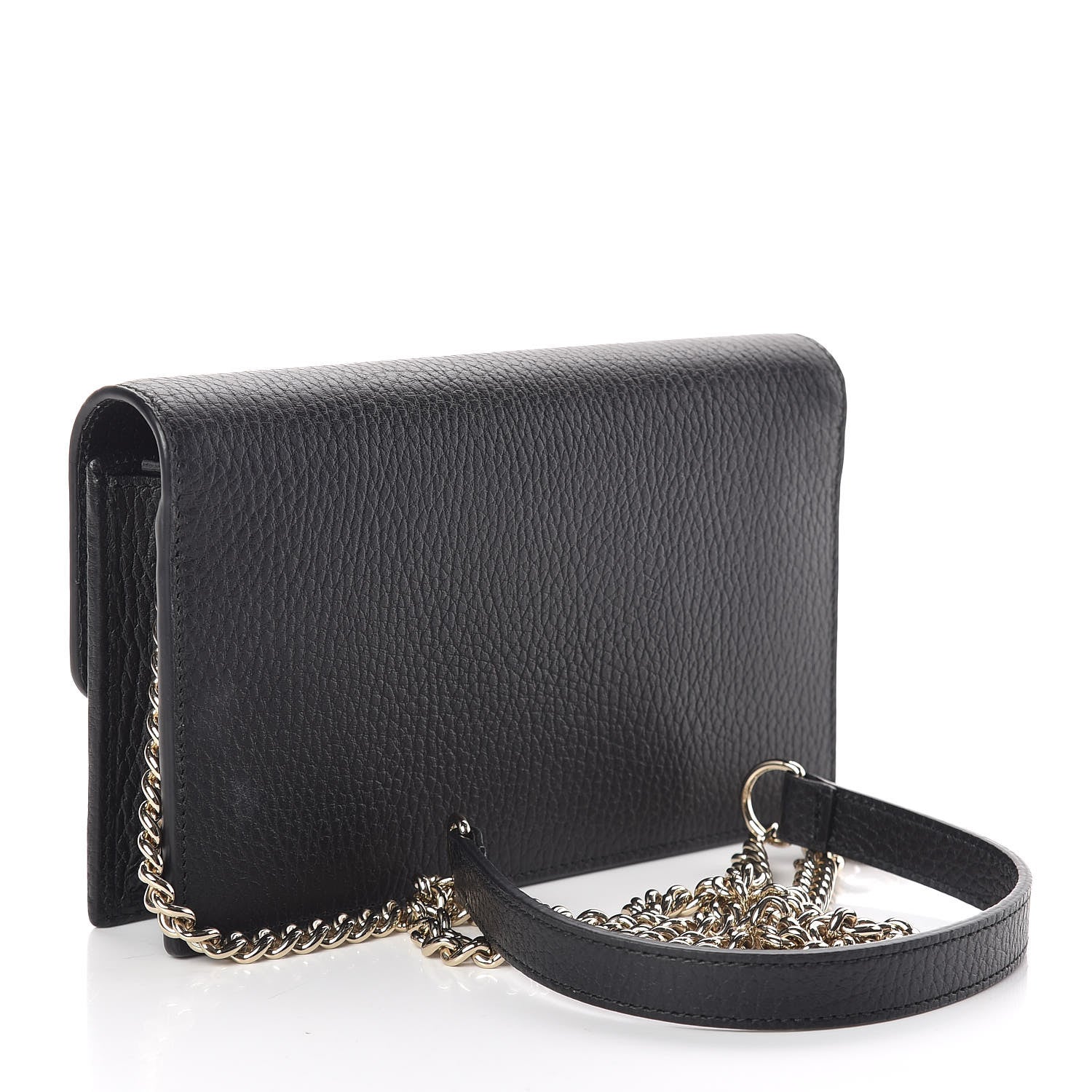 Gucci Dollar Calfskin Interlocking G Chain Wallet Black 3 of 11