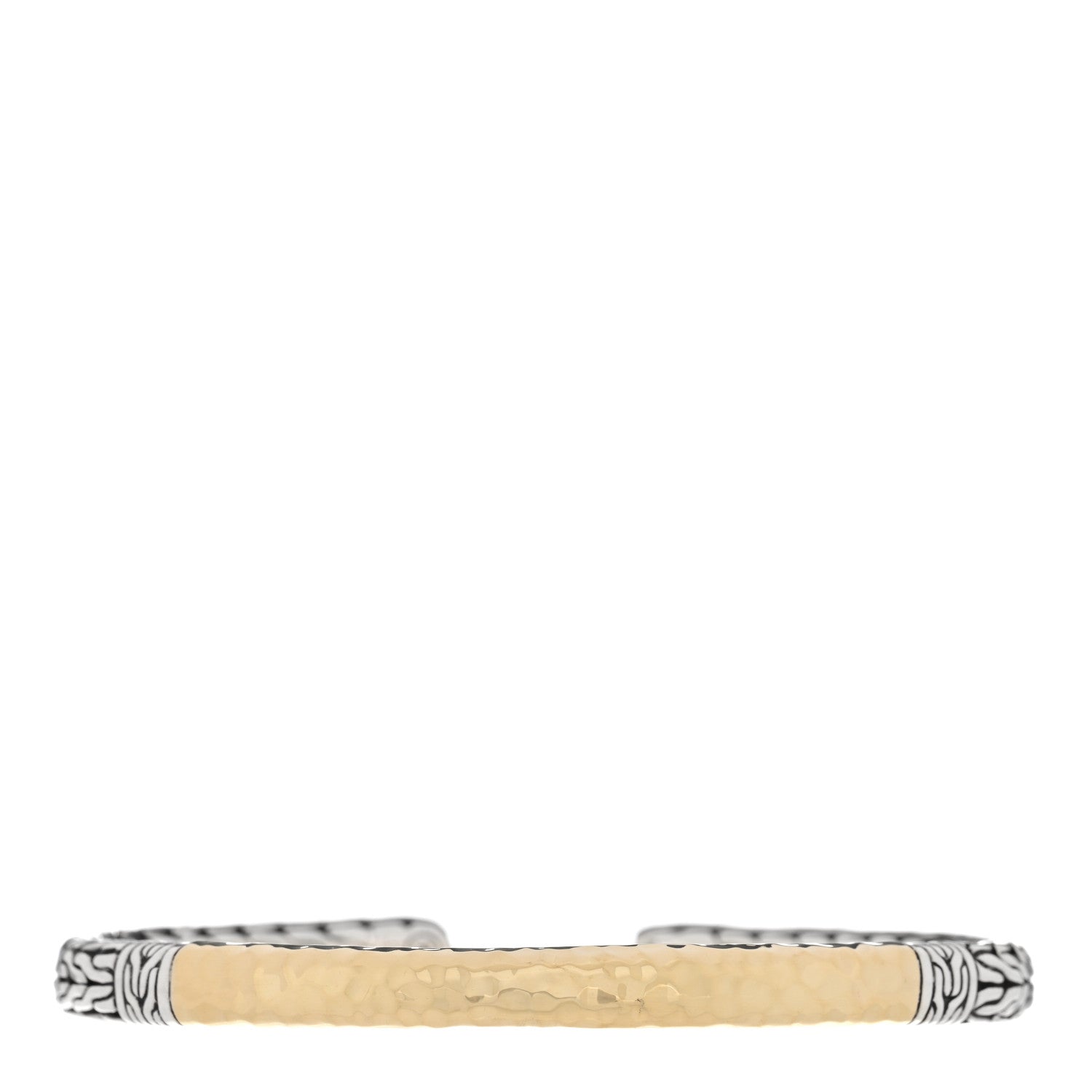 John Hardy Sterling Silver 18K Yellow Gold Classic Chain Flex Cuff Bracelet 1 of 3