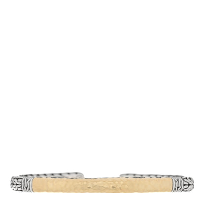 John Hardy Sterling Silver 18K Yellow Gold Classic Chain Flex Cuff Bracelet 1 of 3