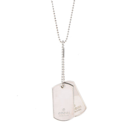 Gucci Sterling Silver Dog Tag Necklace 1 of 8