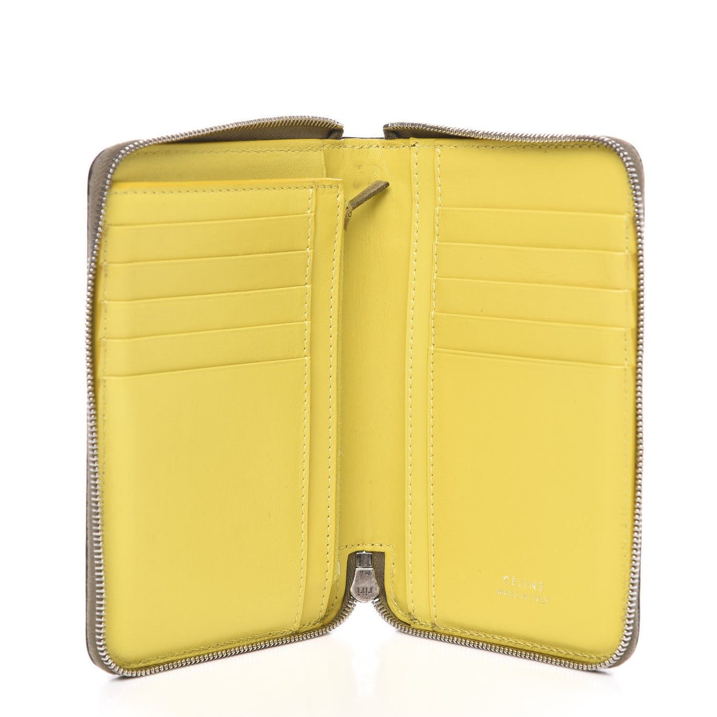 Drummed Calfskin Zip Around Multifunction Wallet Souris