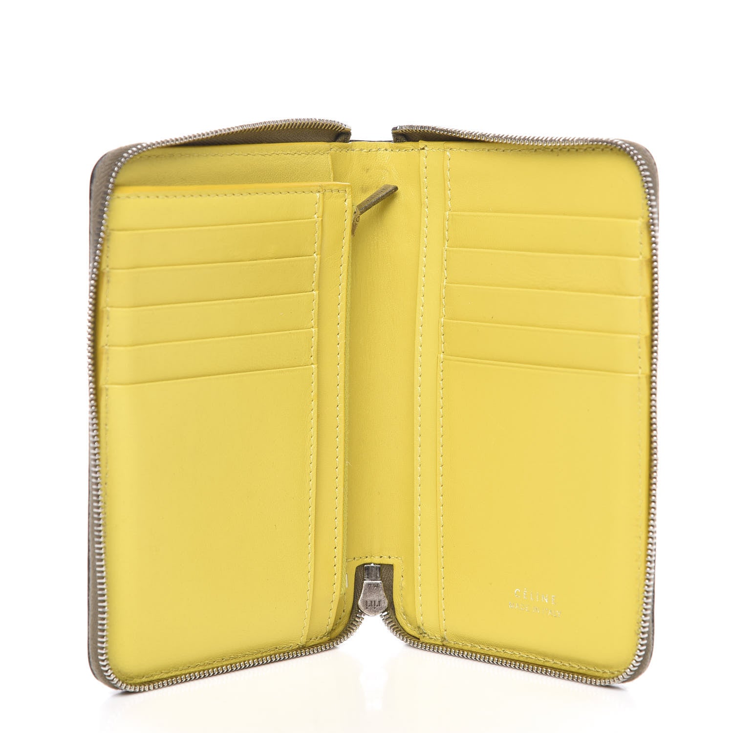 Celine Drummed Calfskin Zip Around Multifunction Wallet Souris 5 of 8