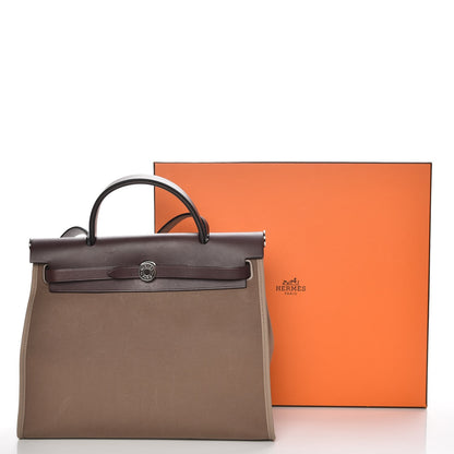 Hermes Vache Hunter Toile Herbag Zip 31 PM Etoupe Ebene 10 of 10