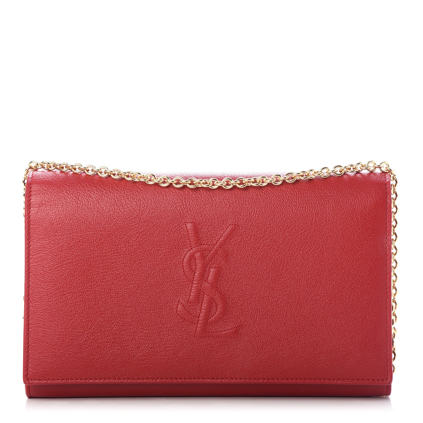 Calfskin Belle de Jour Chain Clutch Rouge Orient