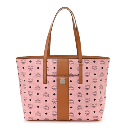 MCM Visetos Medium Anya Zip Top Shopper Tote Soft Pink 1 of 10