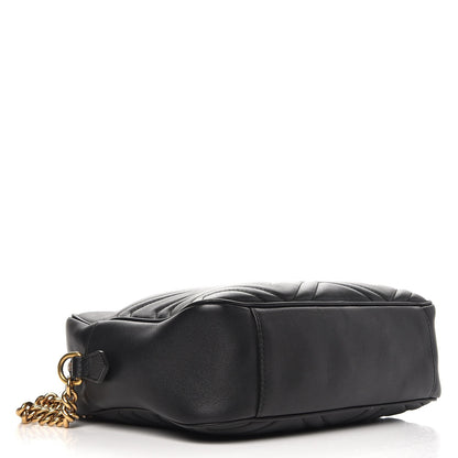Gucci Calfskin Matelasse Medium GG Marmont Chain Shoulder Bag Black 4 of 11