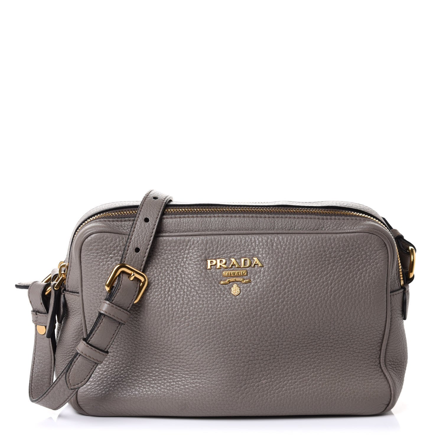 Prada Vitello Daino Medium Double Zip Shoulder Bag Argilla 1 of 10
