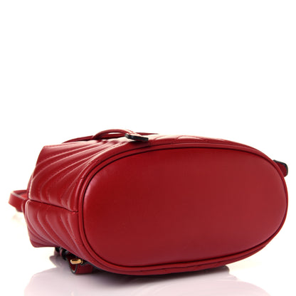 Gucci Calfskin Matelasse GG Marmont Flap Backpack Hibiscus Red 7 of 19