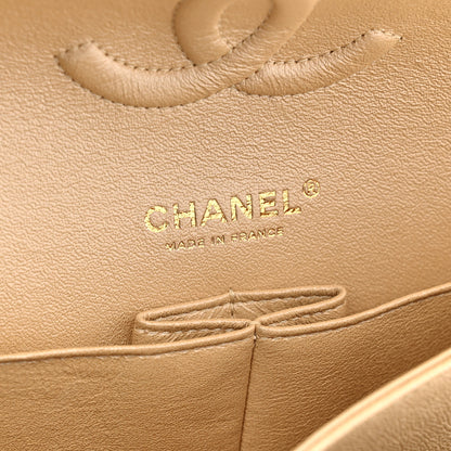 Chanel Iridescent Caviar Quilted Medium Double Flap Beige 6 of 11