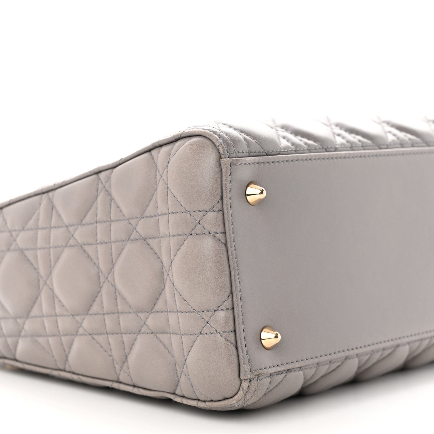Christian Dior Lambskin Cannage Medium Lady Dior Grey 9 of 10