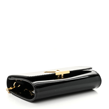 Louis Vuitton Patent Louise PM Chain Clutch Black 4 of 10