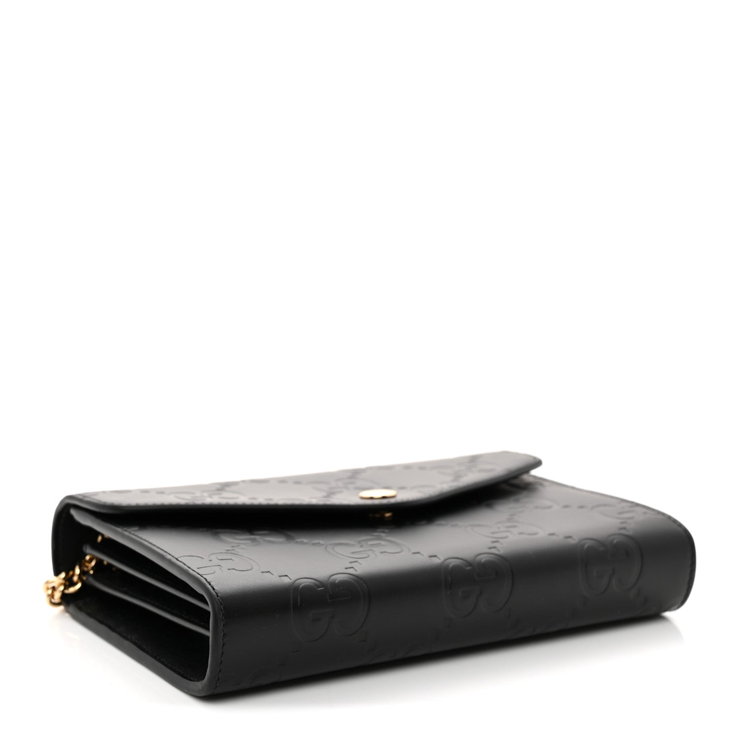 Gucci Calfskin GG Debossed Chain Wallet Black 4 of 10