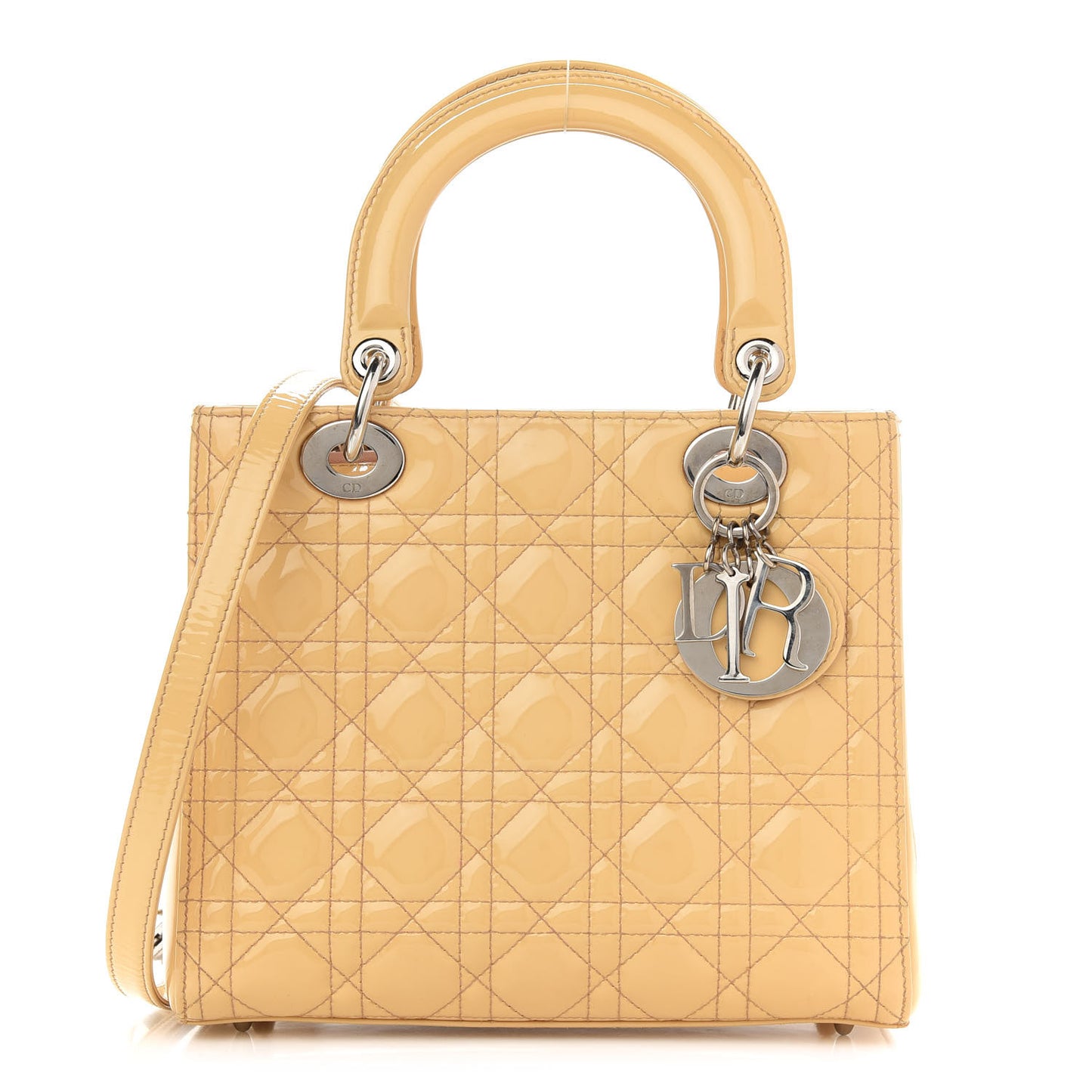 Patent Cannage Medium Lady Dior Light Pink