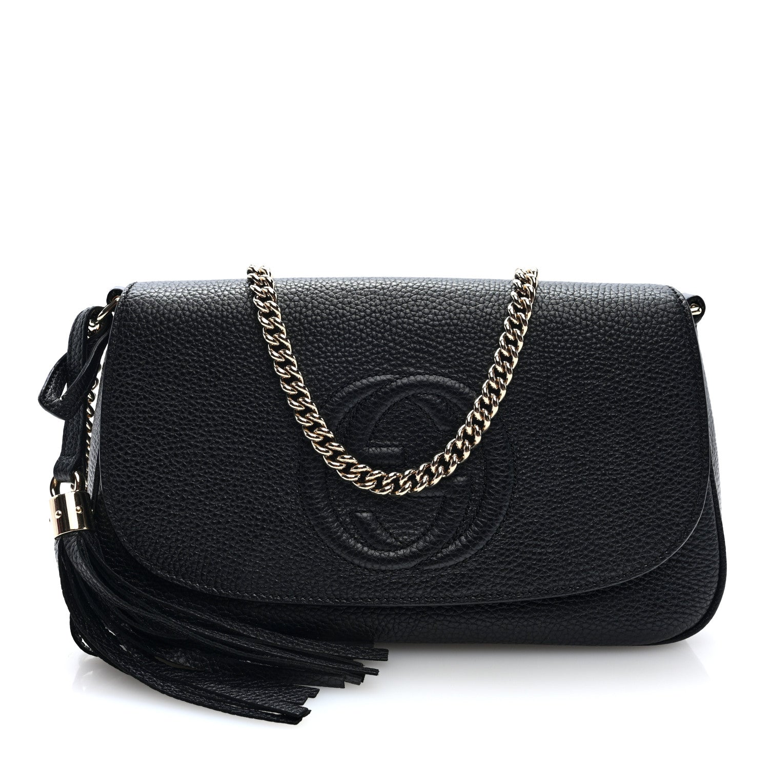 Gucci Pebbled Calfskin Medium Soho Flap Crossbody Black 1 of 10
