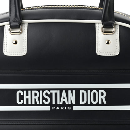Christian Dior Calfskin Medium Dior Vibe Zip Bowling Bag Blue White 8 of 10