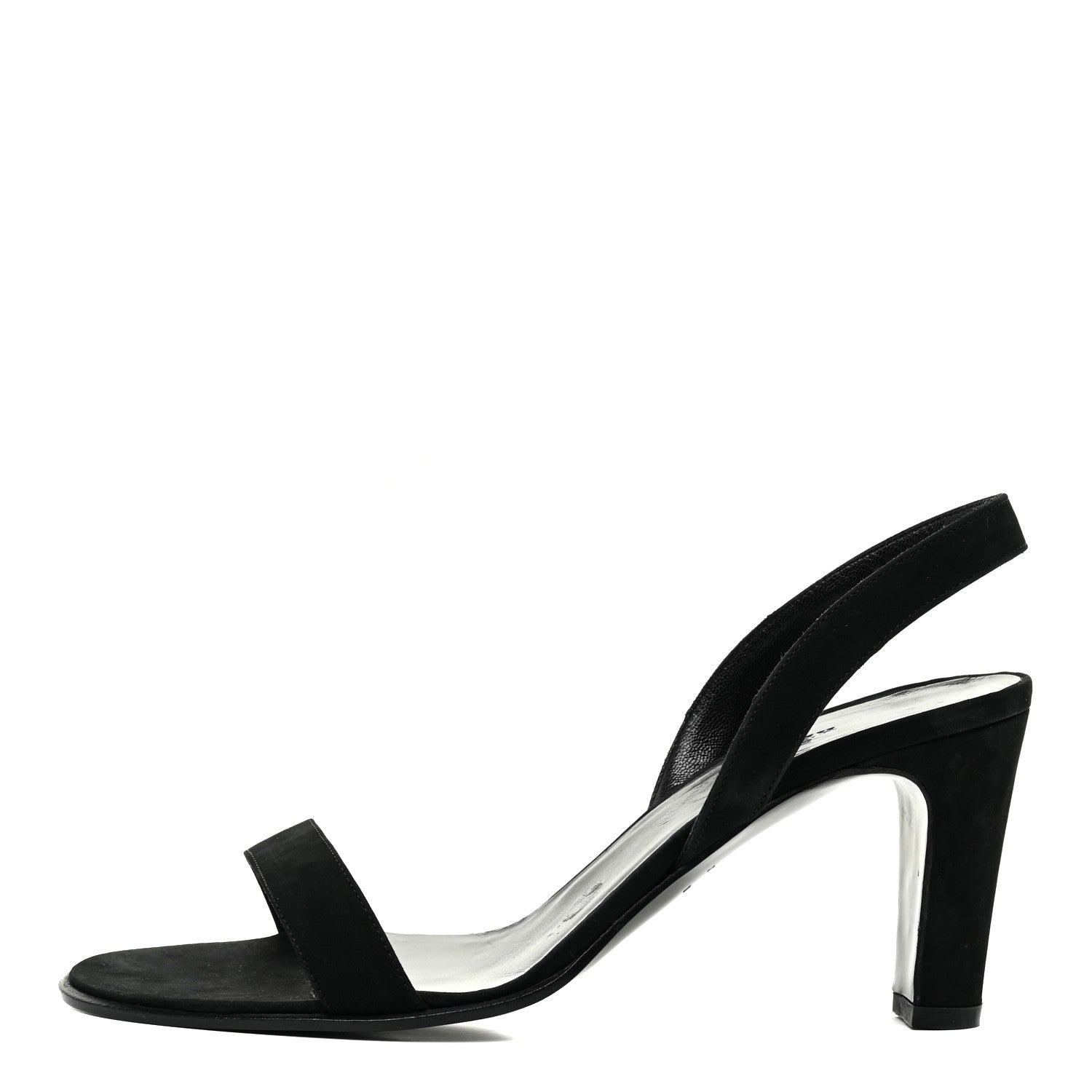 Hermes Suede Slingback Sandals 37.5 Black 1 of 17
