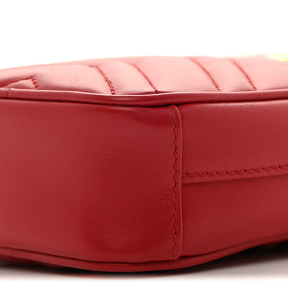 Gucci Calfskin Matelasse Mini GG Marmont Crossbody Bag Hibiscus Red Hibiscus Red 9 of 9