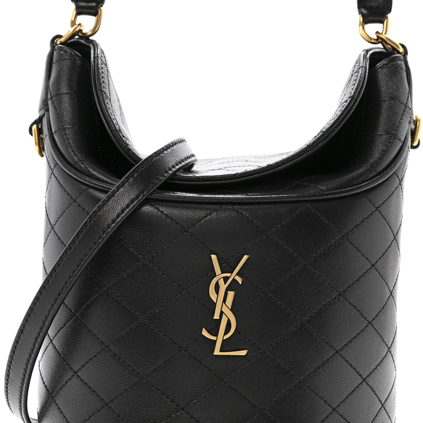 Lambskin Gabby Mini Bucket Bag Black