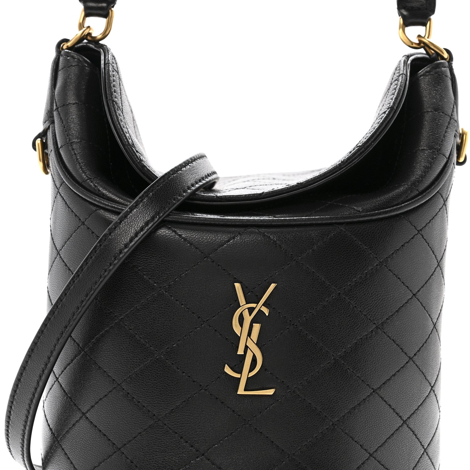 Saint Laurent Lambskin Gabby Mini Bucket Bag Black 8 of 11