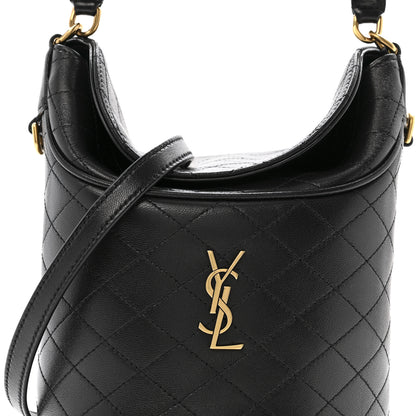 Saint Laurent Lambskin Gabby Mini Bucket Bag Black 8 of 11