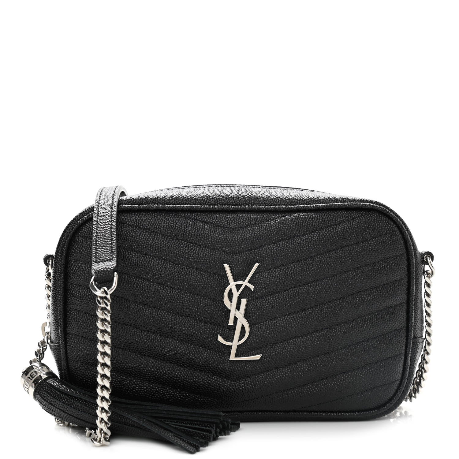 Saint Laurent Grain De Poudre Matelasse Monogram Mini Lou Camera Bag Black 1 of 9
