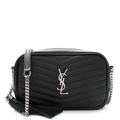 Saint Laurent Grain De Poudre Matelasse Monogram Mini Lou Camera Bag Black 1 of 9