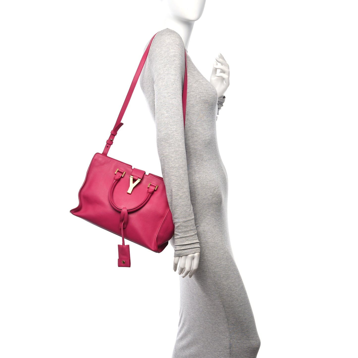 Calfskin Small Classic Y Cabas Fuchsia