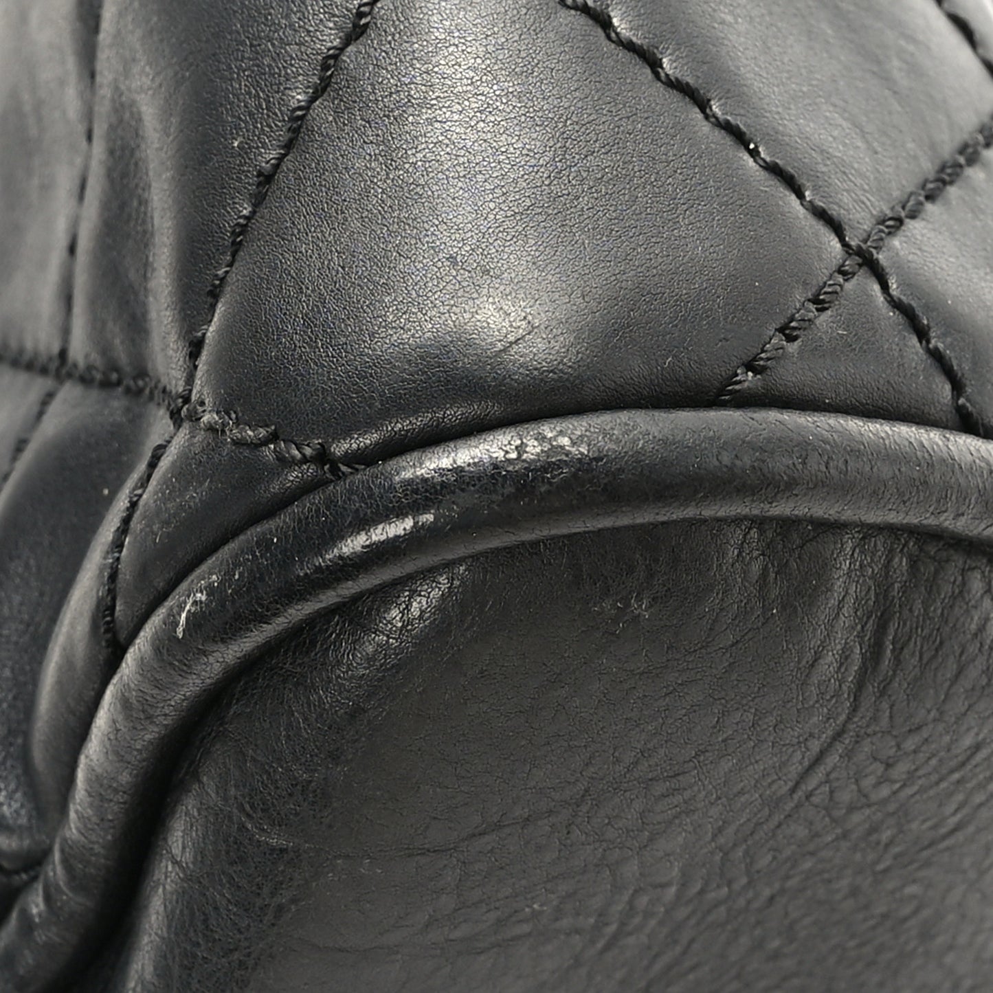 Caviar Quilted Small Bowler Black