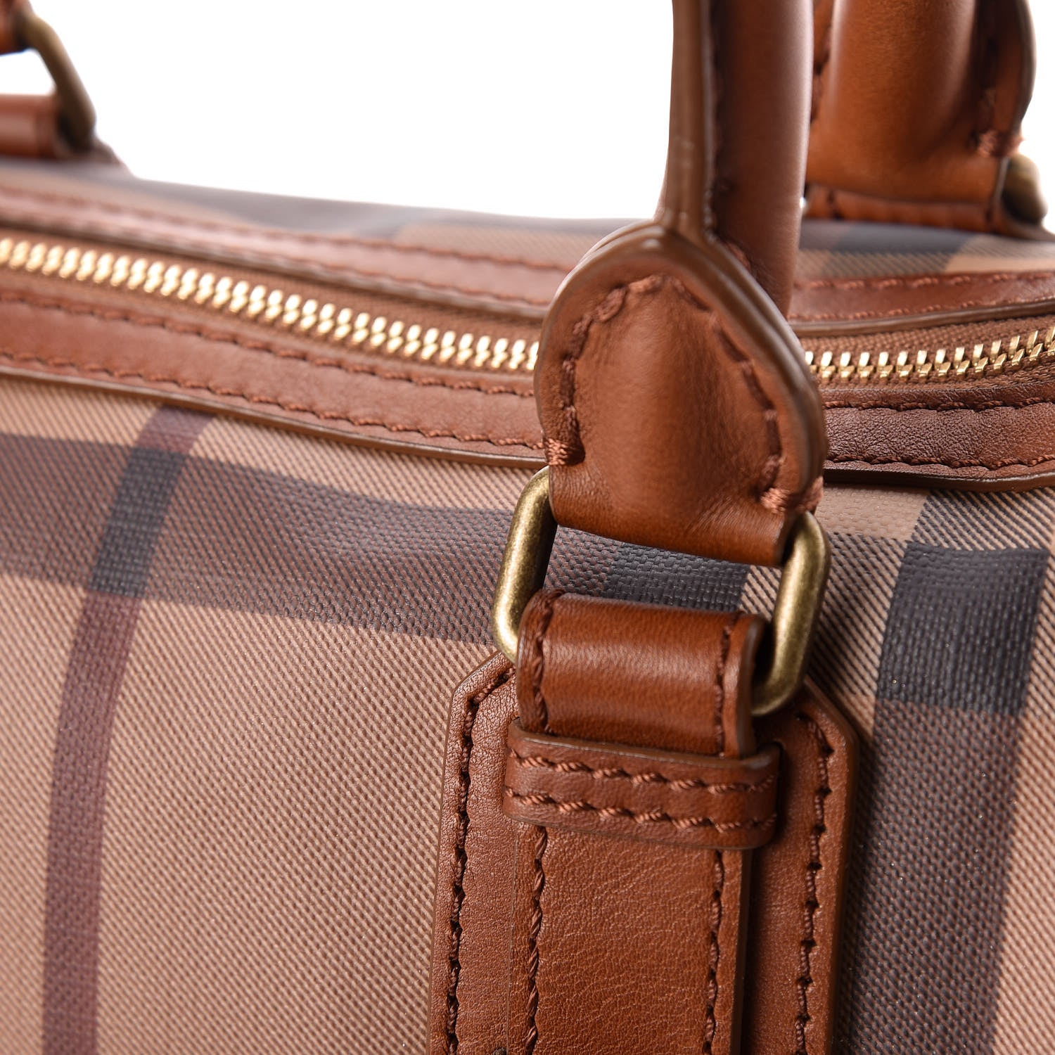 Burberry Smoked Check Small Chester Bowling Bag Brown 14 of 17