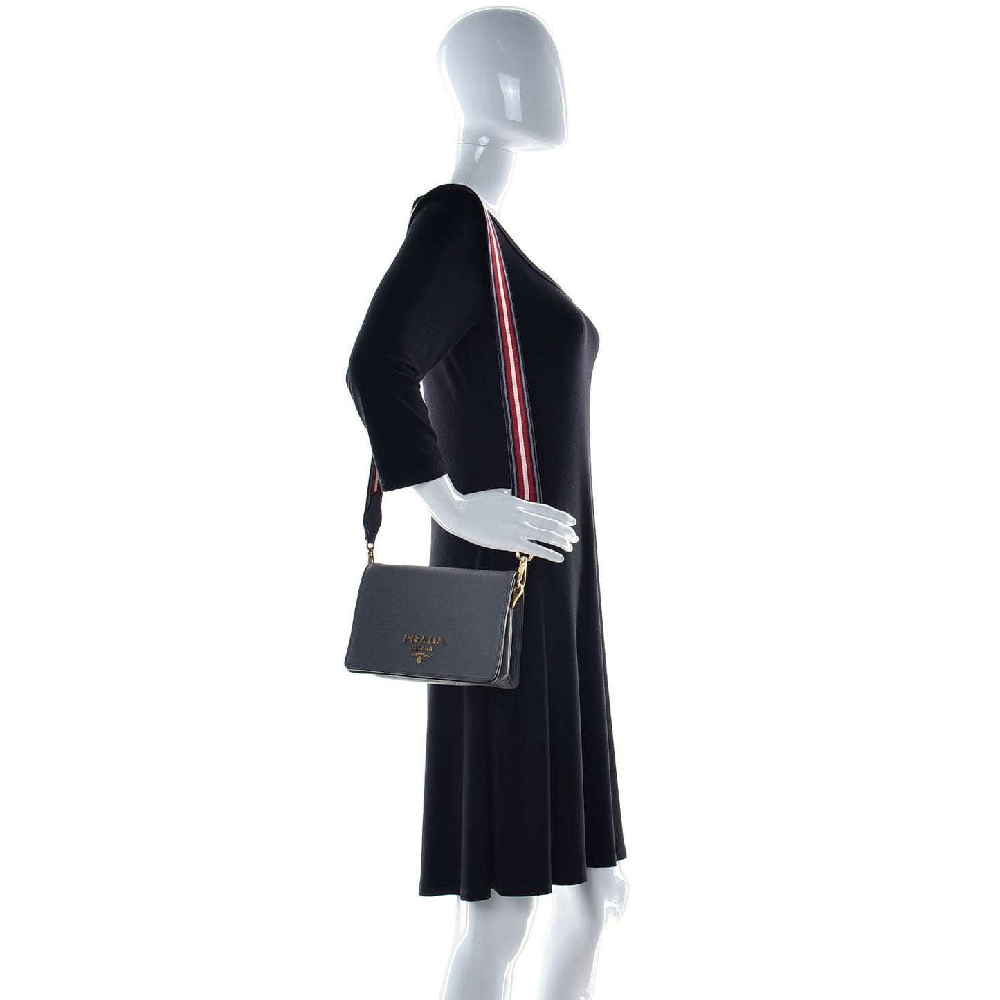 Vitello Daino Crossbody Flap Marmo