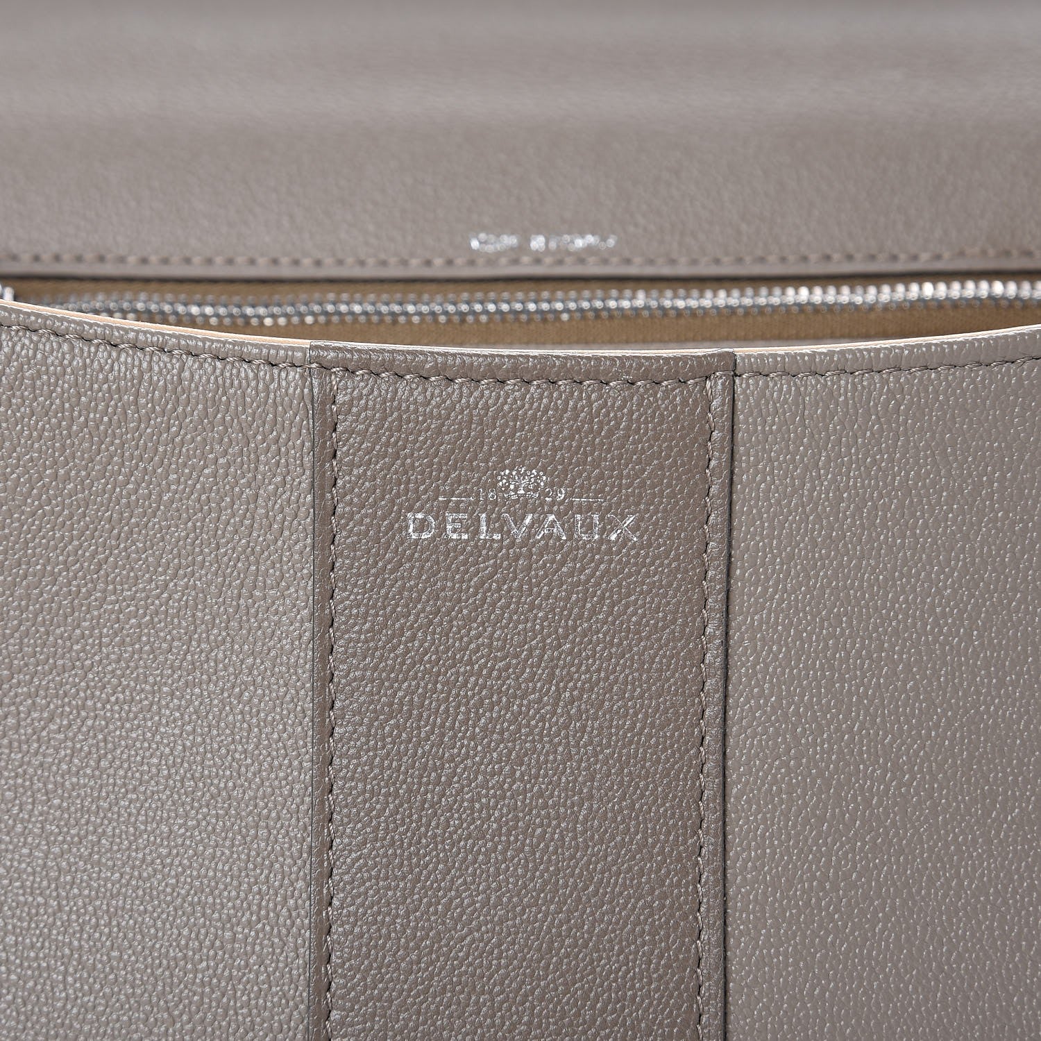 Delvaux Grained Calfskin MM Brillant Satchel Camaieux Tourterelle 6 of 8