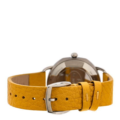 Fendi Stainless Steel Calfskin Mother of Pearl 36mm Selleria Quartz Watch Yellow 3 of 5