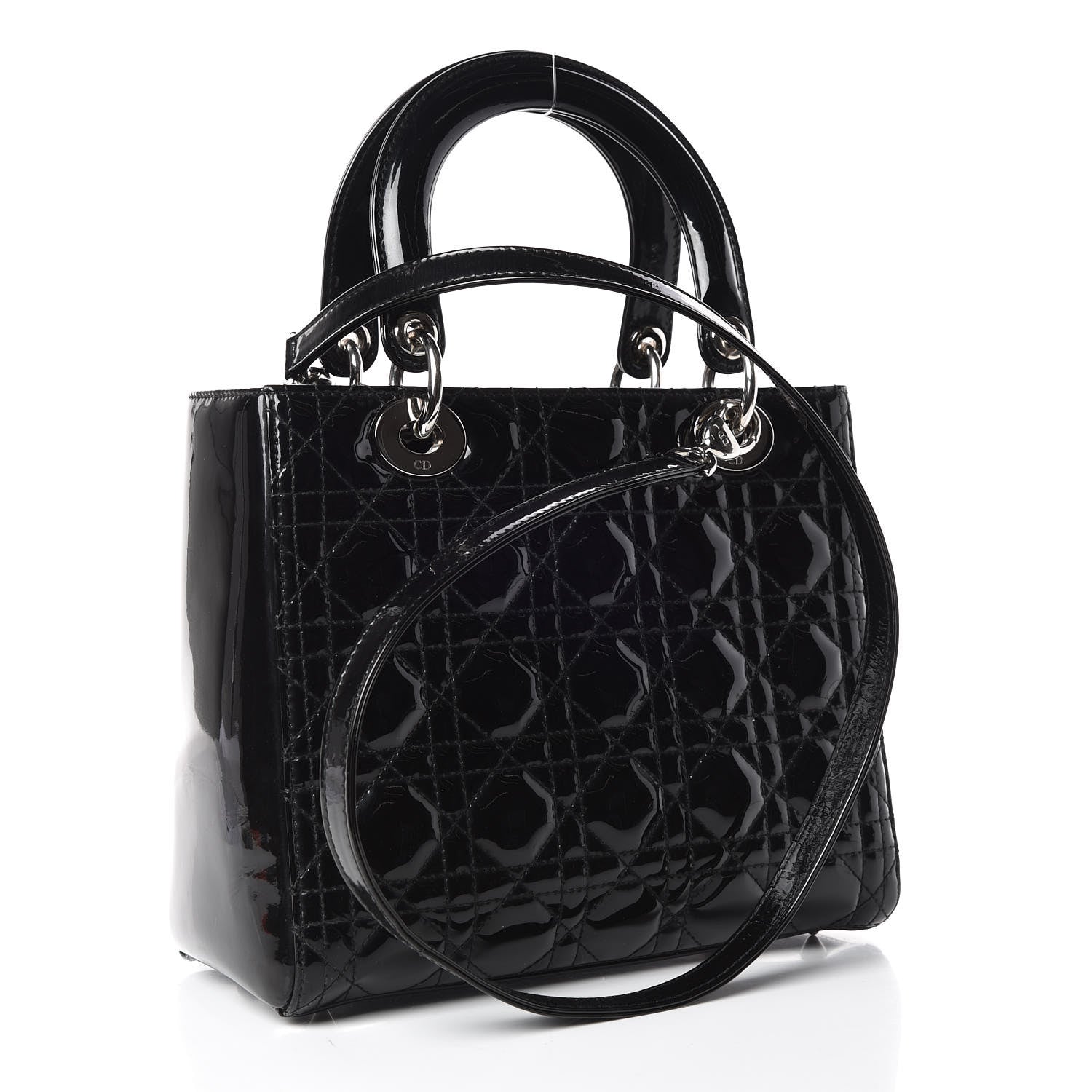 Christian Dior Patent Cannage Medium Lady Dior Black 3 of 13