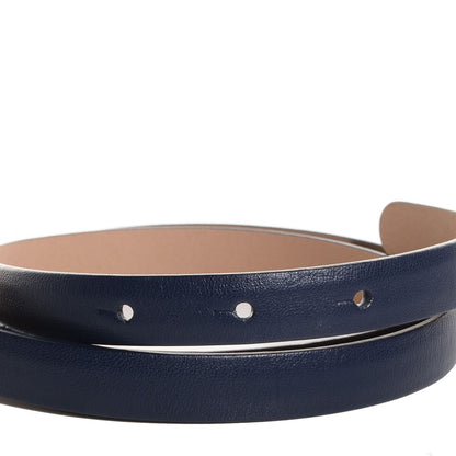 Chanel Calfskin CC Logo Skinny Belt 80 32 Navy Blue 3 of 6