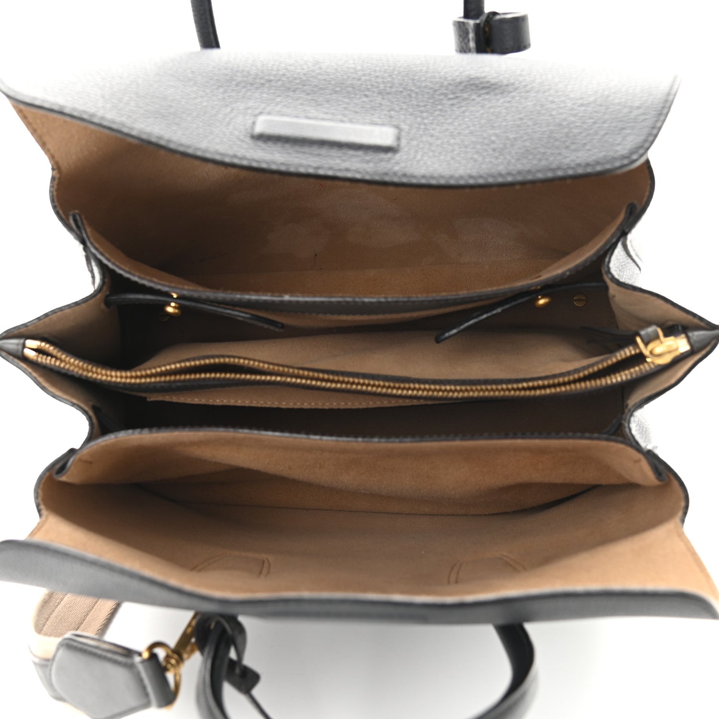 Grained Calfskin Large Milla Tote Phantom Grey