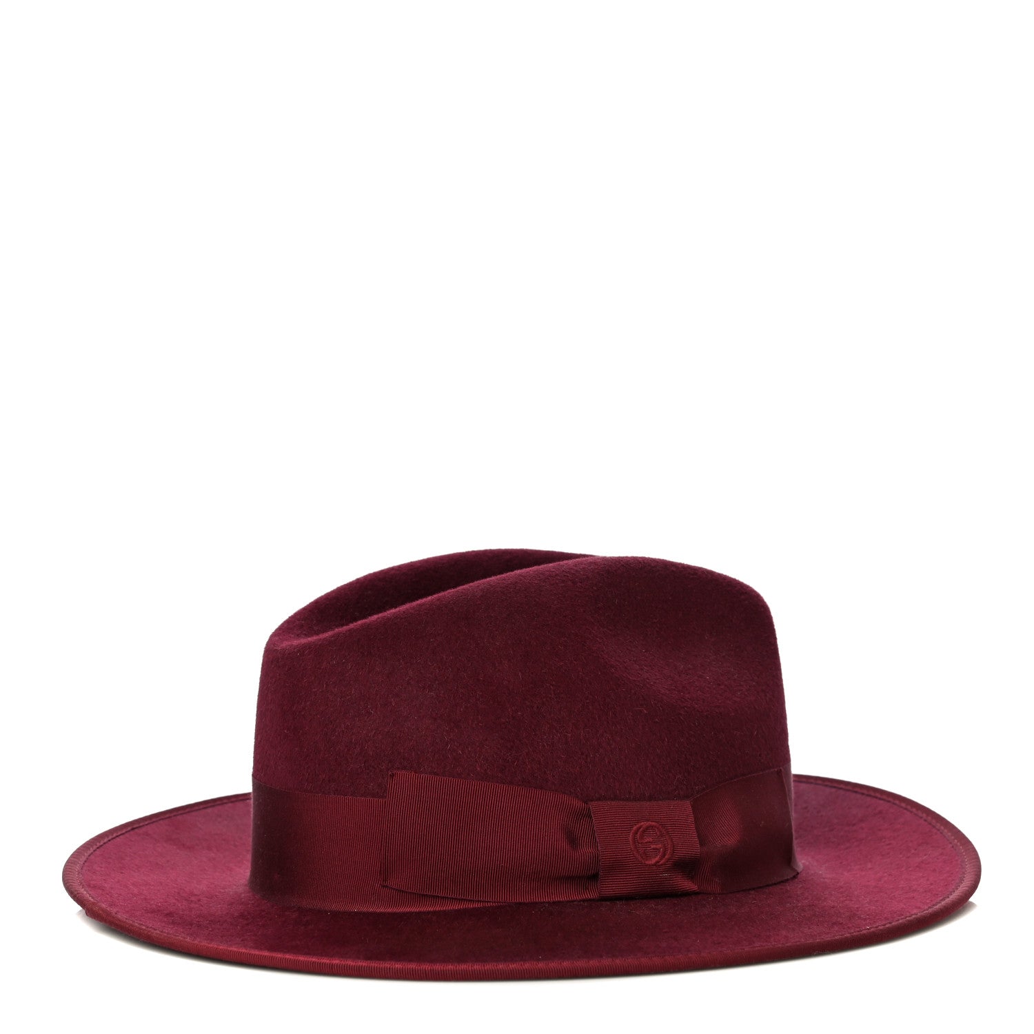 Gucci Felt Bow Hat L Burgundy 1 of 7