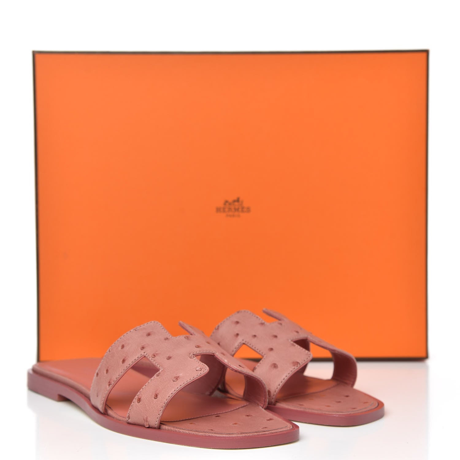 Hermes Ostrich Oran Sandals 36.5 Terre Cuite 9 of 9