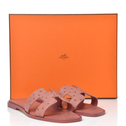 Hermes Ostrich Oran Sandals 36.5 Terre Cuite 9 of 9