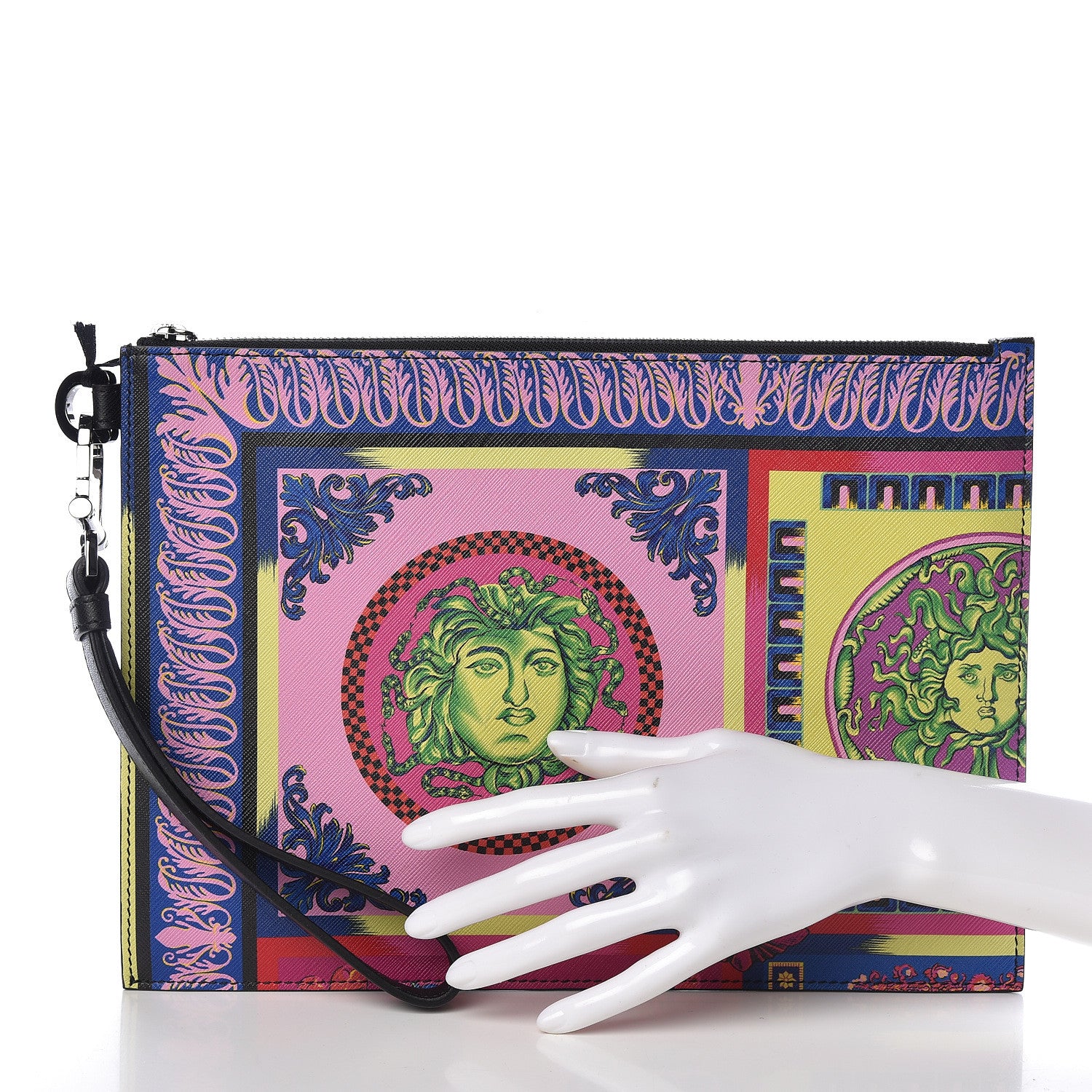 Versace Vitello Saffiano Print Pouch Multicolor 2 of 7