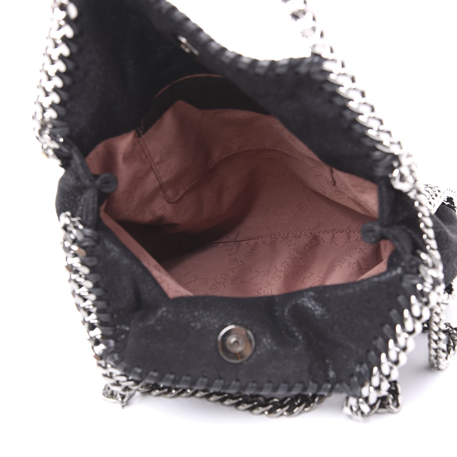 Stella McCartney Shaggy Deer Mini Falabella Fold Over Tote Black 4 of 9