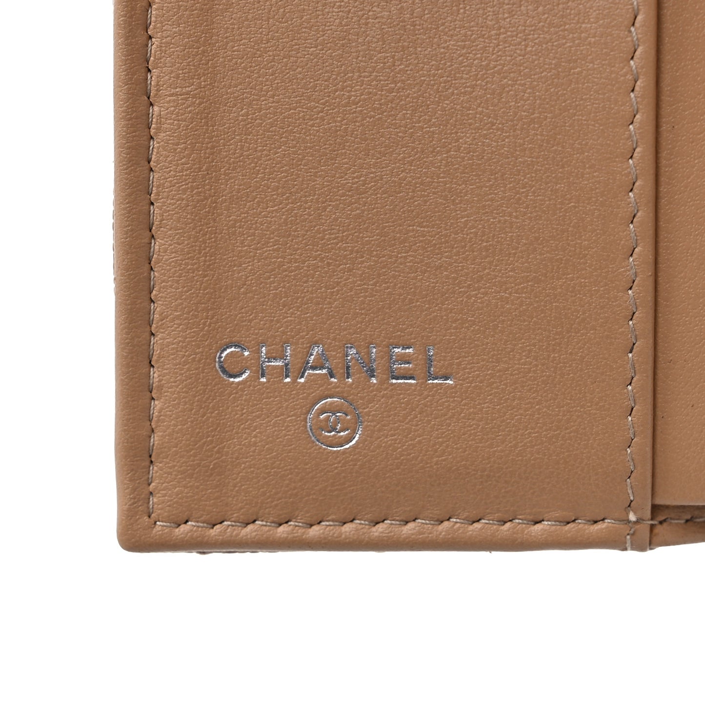 Caviar Quilted Small Boy Flap Wallet Beige
