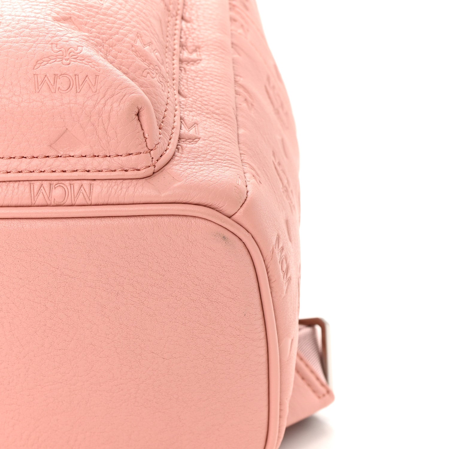 MCM Calfskin Ottomar Monogram Small Backpack Pink 12 of 14