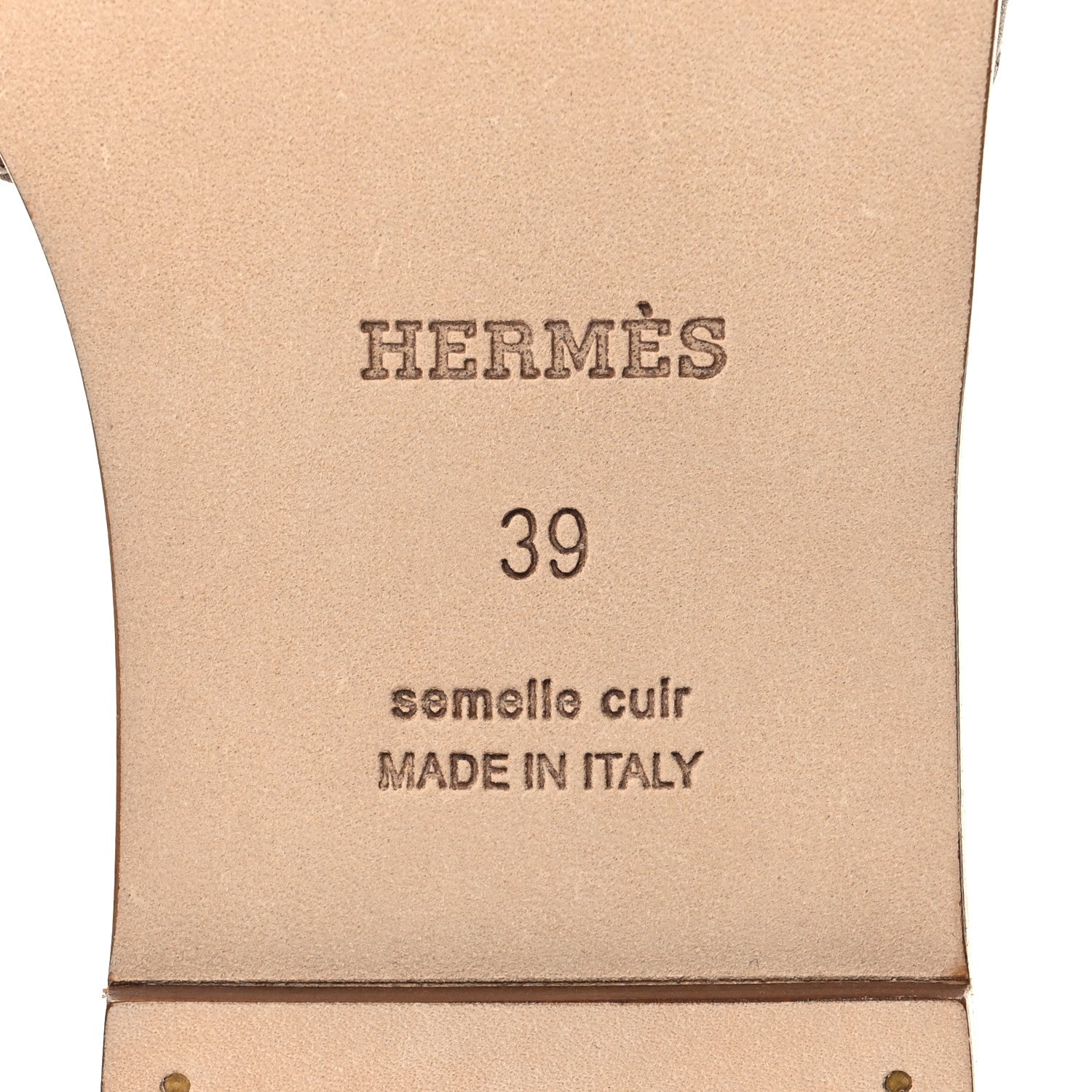 Hermes Box Calfskin Oran Sandals 39 Gold 7 of 9