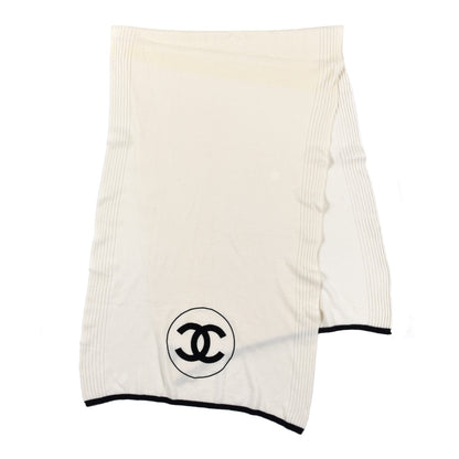 Chanel Cashmere CC Scarf White 2 of 3