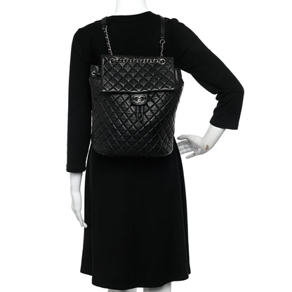 Chanel Calfskin Quilted Large Urban Spirit Backpack Black 2 of 12