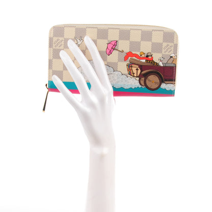 Louis Vuitton Damier Azur 2015 Christmas Animation Zippy Wallet Hibiscus 2 of 7