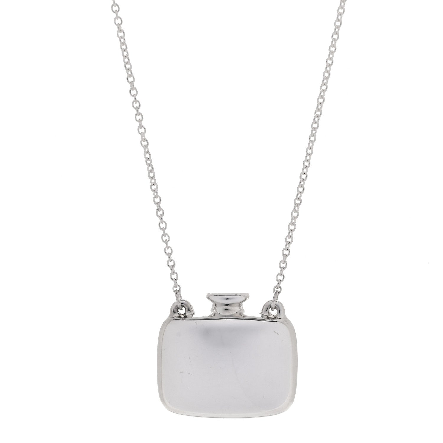 Tiffany Sterling Silver Elsa Peretti Square Bottle Pendant Necklace 1 of 5